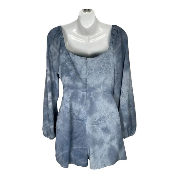 Altar’d State Blue Tie Dye Romper Medium - Picture 2 of 5